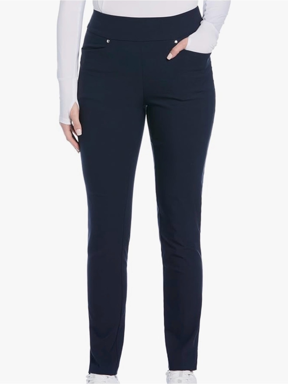 PGA Tour Women’s Stretch Golf Pants with Pull-on Waist in Navy